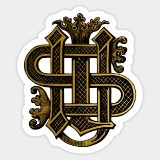 Christogram IHS Vintage Engraving Sticker